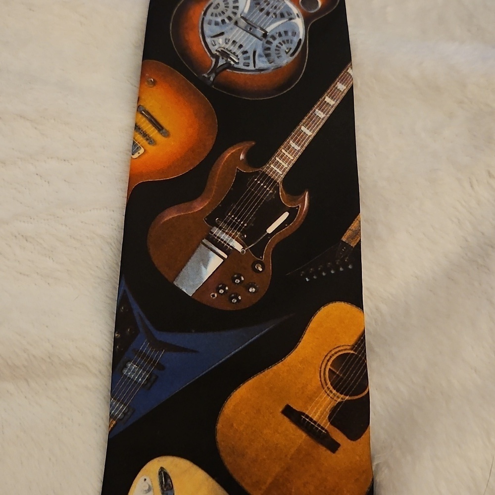 RALPH MARLIN 1995 Guitar II Print Musician Tie - Picture 3 of 8